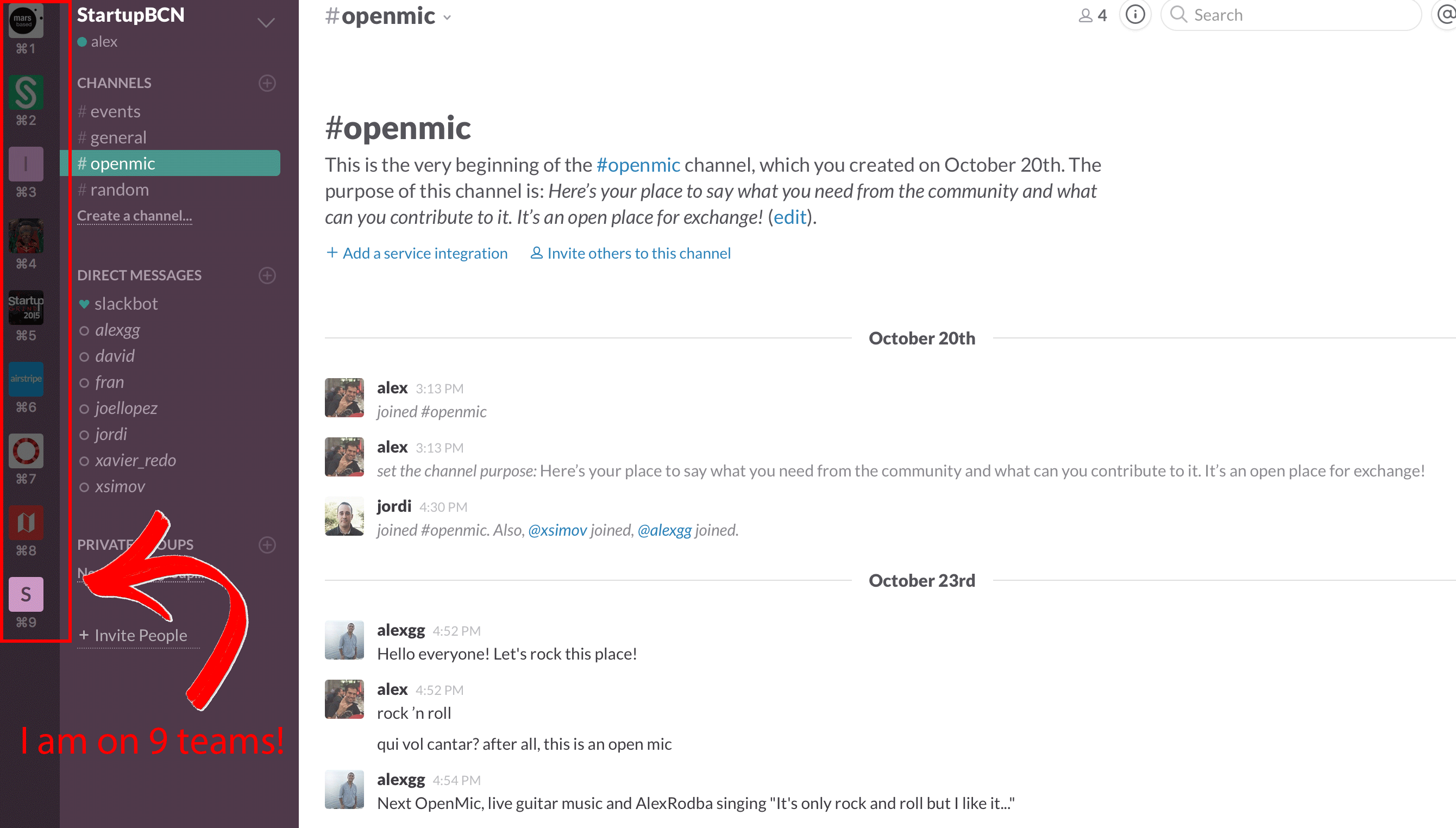 Slack's multi-team support